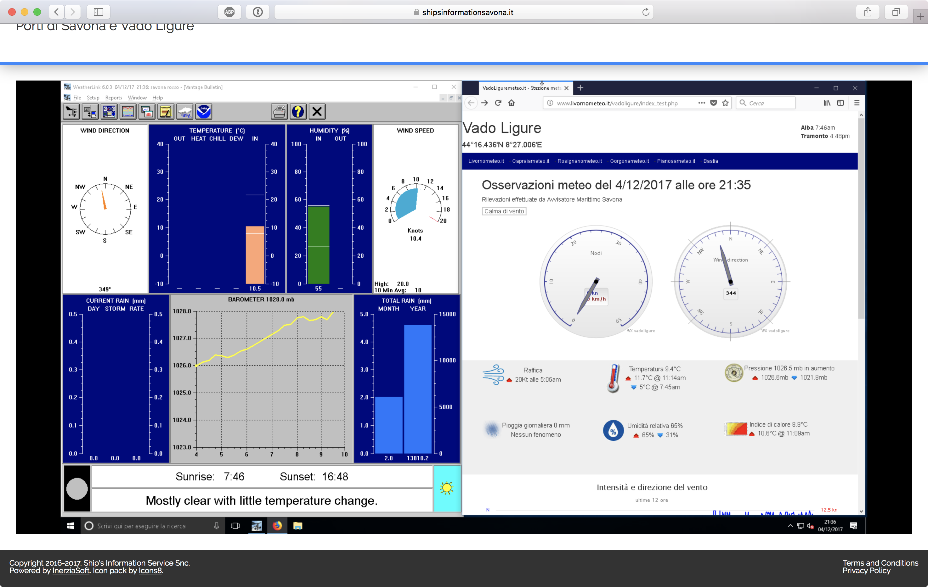Meteo running in Safari showing an offline device running in our Cloud.