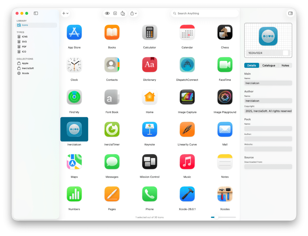All your icons, organized and beautiful as they are.